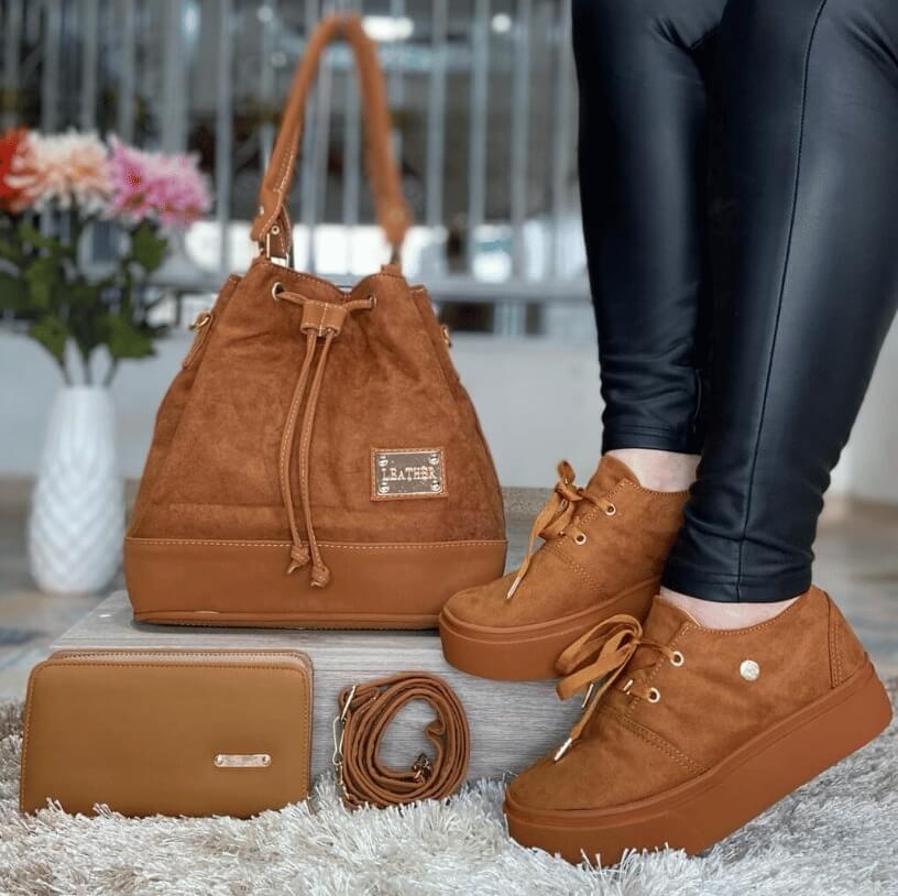 Set Lince Elegance™ 3 en 1 – Bolso + Billetera + Calzado para Dama