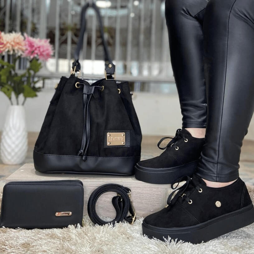 Set Lince Elegance™ 3 en 1 – Bolso + Billetera + Calzado para Dama
