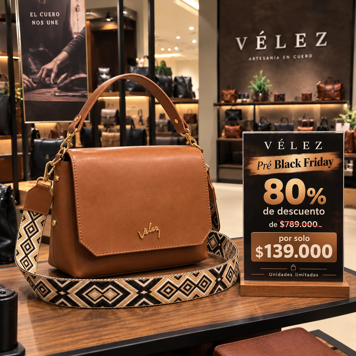 Bolso Carriel Vélez de Cuero Premium | Pre Black Friday con 80% OFF + Regalo Sorpresa | Unidades Limitadas 🔥